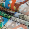 Balenciaga Italian Multicolor Postcards Double Faced Polyester Crepe Back Satin - Folded | Mood Fabrics