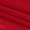 Balenciaga Italian Red Words of Love Perforated Polyester and Cupro Jersey - Folded | Mood Fabrics