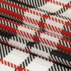 Balenciaga Italian Red, Black and White Plaid Silk Charmeuse - Folded | Mood Fabrics