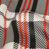 Balenciaga Italian Red, Black and White Plaid Silk Charmeuse - Detail | Mood Fabrics