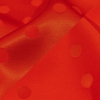 Balenciaga Italian Red Tonal Satin Like Polka Dots Viscose Jacquard - Detail | Mood Fabrics