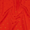 Balenciaga Italian Red Tonal Satin Like Polka Dots Viscose Jacquard | Mood Fabrics