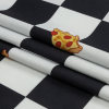 Ravello Black, White and Yellow Pizza Check Mercerized Organic Egyptian Cotton Shirting - Folded | Mood Fabrics