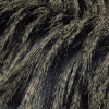 Navy and Light Taupe Striped Feathery Luxury Faux Fur - Detail | Mood Fabrics