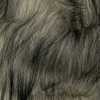 Ivory and Black Tipped Long Pile Luxury Faux Fur - Detail | Mood Fabrics