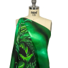 Balenciaga Italian Green and Black Dragon and Smoke Stretch Cotton Twill Panel - Spiral | Mood Fabrics