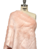 Cream Peach Embossed Stripes Luxury Faux Fur - Spiral | Mood Fabrics