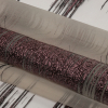 Metallic Rose, Black and Tan Sleek Streaks Luxury Burnout Brocade - Folded | Mood Fabrics