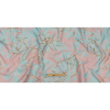 Metallic Gold, Pink and Sky Blue Mottled Floral Outlines Luxury Brocade - Full | Mood Fabrics