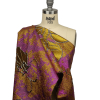Metallic Sage, Golden Yellow and Magenta Mottled Floral Luxury Brocade - Spiral | Mood Fabrics