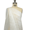 Metallic White Striated Lines Luxury Burnout Brocade - Spiral | Mood Fabrics
