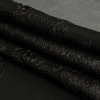 Metallic Black Floral Luxury Brocade with Sheer Stripes - Folded | Mood Fabrics