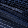 Metallic Navy Blue Waves Pleated Luxury Burnout Brocade - Folded | Mood Fabrics