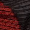 Metallic Savvy Red and Black Waves Pleated Luxury Burnout Brocade - Detail | Mood Fabrics