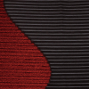 Metallic Savvy Red and Black Waves Pleated Luxury Burnout Brocade | Mood Fabrics