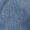 Blue, Brown and White Striped Lightweight Linen Chambray - Detail | Mood Fabrics