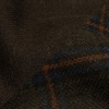 Thom Browne Brown, Burnt Orange and Blue Plaid Blended Wool Double Cloth Twill - Detail | Mood Fabrics