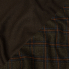 Thom Browne Brown, Burnt Orange and Blue Plaid Blended Wool Double Cloth Twill | Mood Fabrics