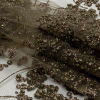 Luxury 3D Mink Floral Stripes Puffy Glitter Tulle - Folded | Mood Fabrics