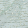 Luxury 3D Mint Spotted Striations Puffy Glitter Tulle - Detail | Mood Fabrics
