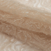 Champagne 3D Fabric Roses Glitter Tulle - Folded | Mood Fabrics