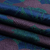 Metallic Purple, Royal Blue and Teal Tropical Flowers Luxury Brocade - Folded | Mood Fabrics