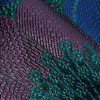 Metallic Purple, Royal Blue and Teal Tropical Flowers Luxury Brocade - Detail | Mood Fabrics