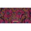 Metallic Magenta, Burnt Orange and Blue Tropical Flowers Luxury Brocade - Full | Mood Fabrics