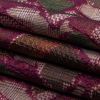 Metallic Gold, Magenta and Forest Abstract Patchwork Luxury Brocade - Folded | Mood Fabrics