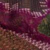 Metallic Gold, Magenta and Forest Abstract Patchwork Luxury Brocade - Detail | Mood Fabrics