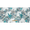 Metallic Silver, Blue and Beige Floral Luxury Burnout Brocade - Full | Mood Fabrics