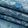 Metallic Periwinkle, Dark Blue and SIlver Flowering Vines Luxury Brocade - Folded | Mood Fabrics