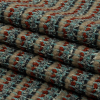 Gray, Beige and Burnt Orange Boucle Stripes Chunky Wool Blend Sweater Knit - Folded | Mood Fabrics