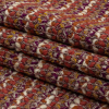 Magenta, Desert Rose and White Boucle Stripes Chunky Wool Blend Sweater Knit - Folded | Mood Fabrics