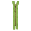 Lime and Antique Gold T5 Closed End Metal Zipper with Decorative Pull - 5" | Mood Fabrics