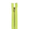 Neon Yellow and Silver T5 Open End Metal Zipper with two Pulls - 36" - Detail | Mood Fabrics