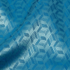 Country Blue and Aqua Bi-Color Geometric Jacquard Lining - Detail | Mood Fabrics