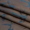 Blue and Beige Bi-Color Hummingbirds Jacquard Lining - Folded | Mood Fabrics