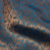 Blue and Beige Bi-Color Geometric Jacquard Lining - Detail | Mood Fabrics