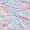 Mint, Aqua and Pink Paisley Party Stretch Rayon Jersey | Mood Fabrics