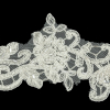 Off White Floral Beaded Bridal Lace Trim with White Cording - 2.5" - Detail | Mood Fabrics