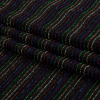 Black and Rainbow Striped Stretch Nylon Knit - Folded | Mood Fabrics