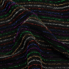 Black and Rainbow Striped Stretch Nylon Knit - Detail | Mood Fabrics