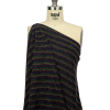Black and Rainbow Striped Stretch Nylon Knit - Spiral | Mood Fabrics
