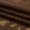Brown, Black and Gold Snakeskin Foiled Stretch Faux Suede - Folded | Mood Fabrics