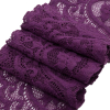 Purple Rose Floral Waves Stretch Lace Trim with Scalloped Edges - 2.875" - Folded | Mood Fabrics