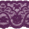 Purple Rose Floral Waves Stretch Lace Trim with Scalloped Edges - 2.875" - Detail | Mood Fabrics