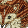 Copper and Beige Fox Rhinestone and Glass Beaded Applique - 3" x 3.38" - Detail | Mood Fabrics