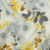 Yellow and Gray Poppy Bouquet Medium Weight Linen Woven | Mood Fabrics
