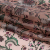 Pink, Green and White Beetles and Flowers Lightweight Translucent Vinyl - Folded | Mood Fabrics